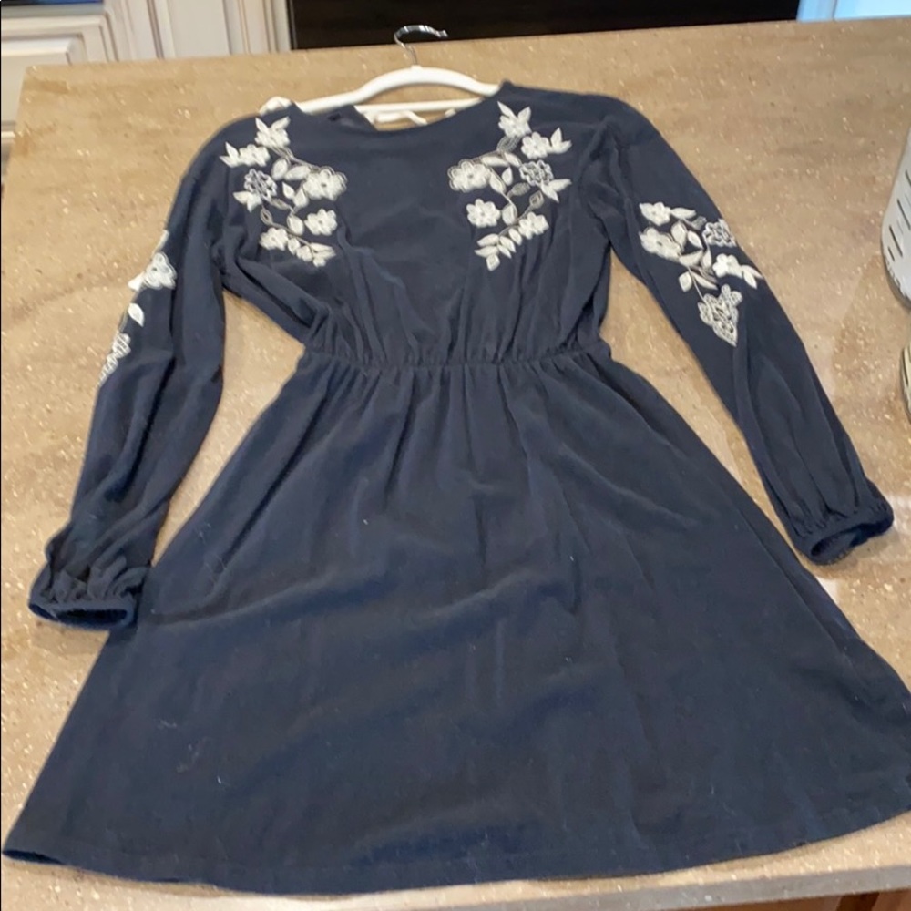 Topshop cotton long sleeve dress